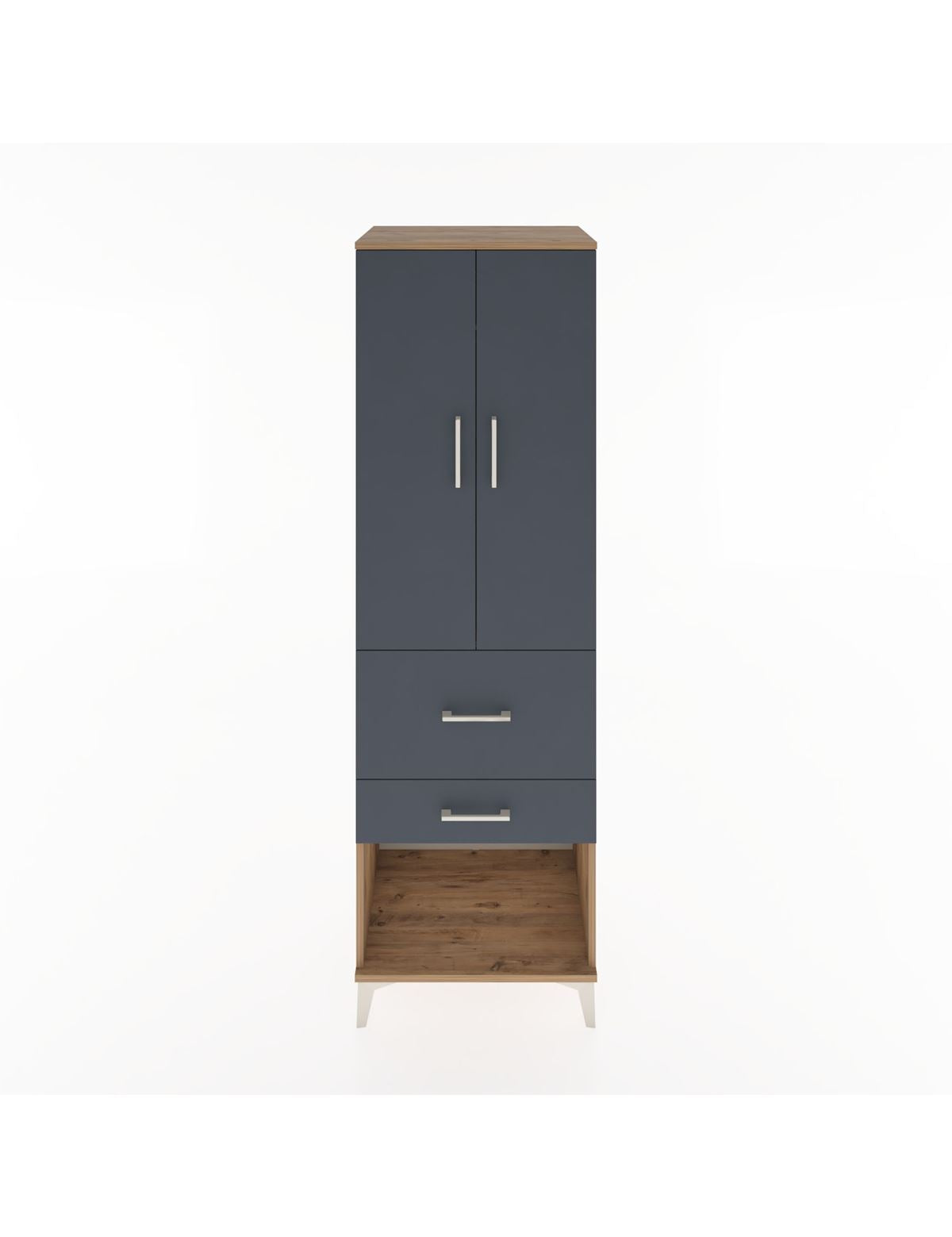 Hyperion Dolap Tek Raflı 2 Çekmeceli Tek Askılı 60x44x195 - S59M050V8B