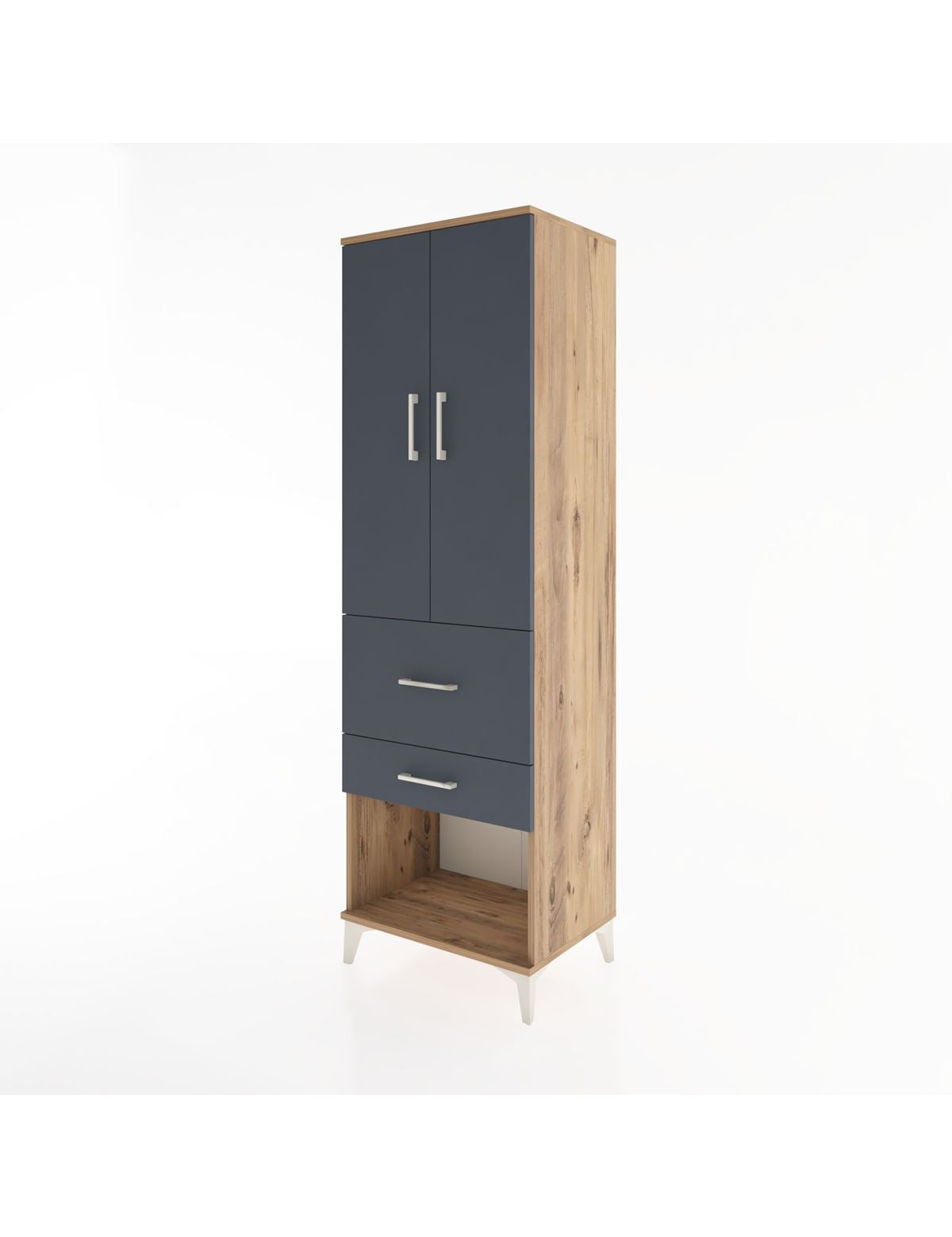 Hyperion Dolap Tek Raflı 2 Çekmeceli Tek Askılı 60x44x195 - S59M050V8B