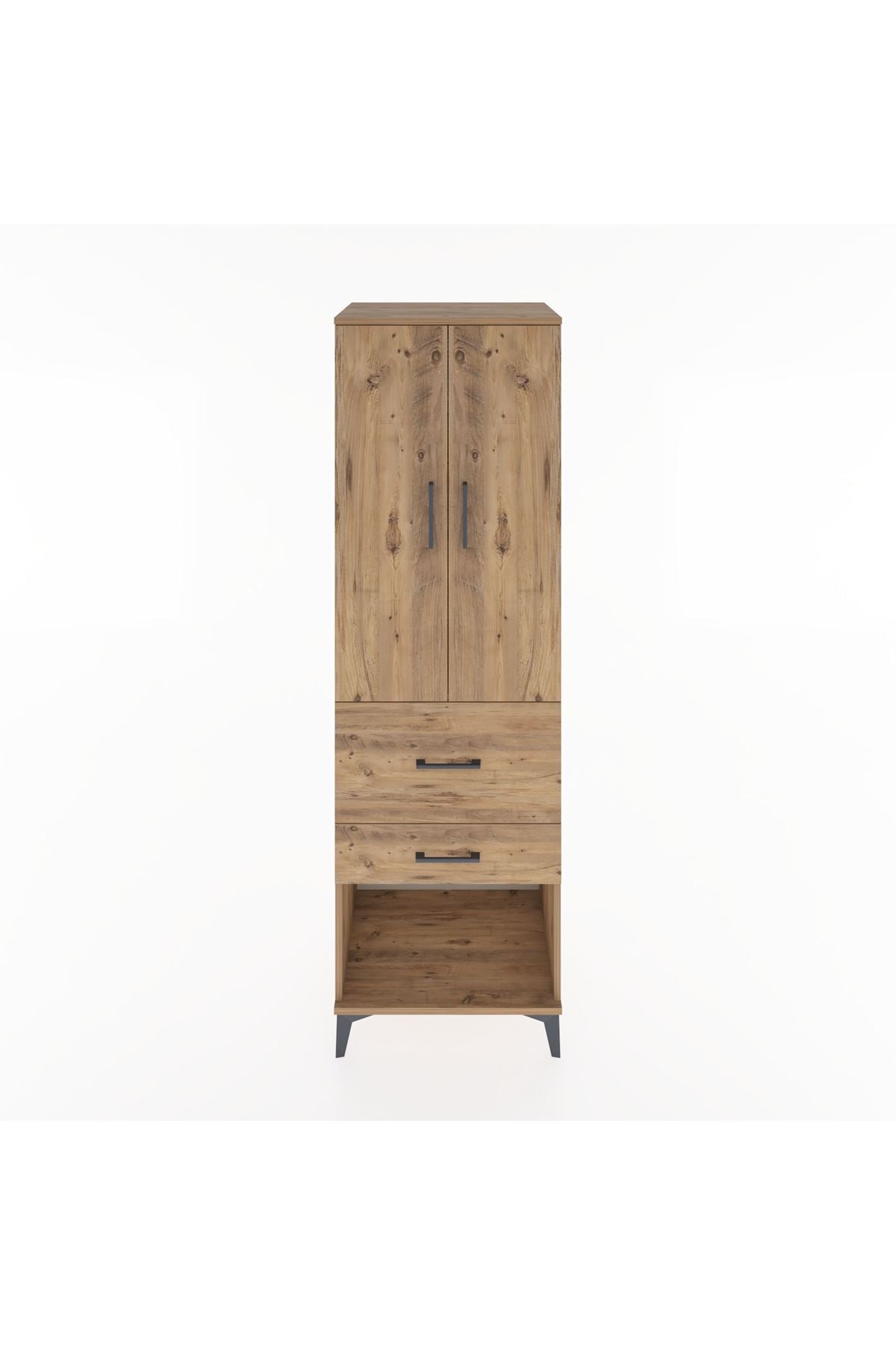 Hyperion Dolap Tek Raflı 2 Çekmeceli Tek Askılı 60x44x195 - S59M050V9B