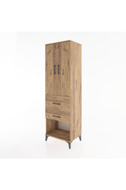 Hyperion Dolap Tek Raflı 2 Çekmeceli Tek Askılı 60x44x195 - S59M050V9B