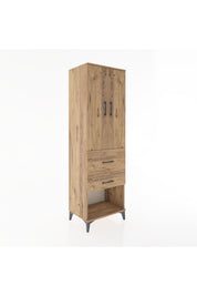 Hyperion Dolap Tek Raflı 2 Çekmeceli Tek Askılı 60x44x195 - S59M050V9B