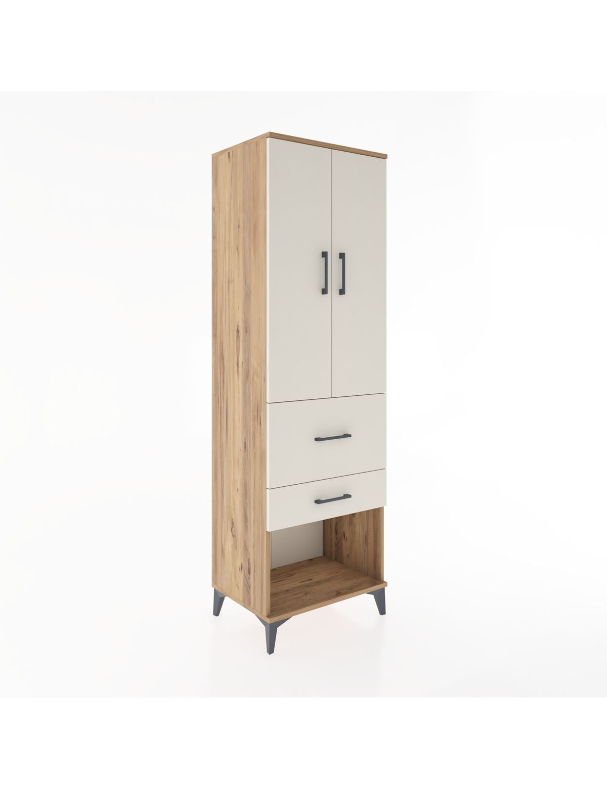 Hyperion Dolap 3 Raflı 2 Çekmeceli 2 Kapaklı 60x44x195 - S59M051V7B