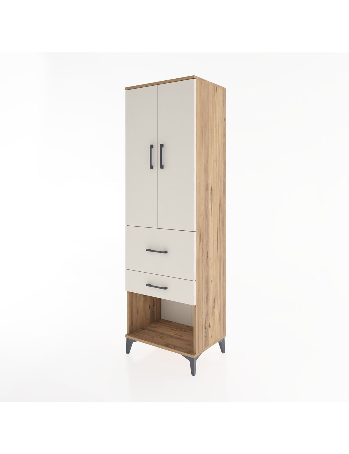 Hyperion Dolap 3 Raflı 2 Çekmeceli 2 Kapaklı 60x44x195 - S59M051V7B