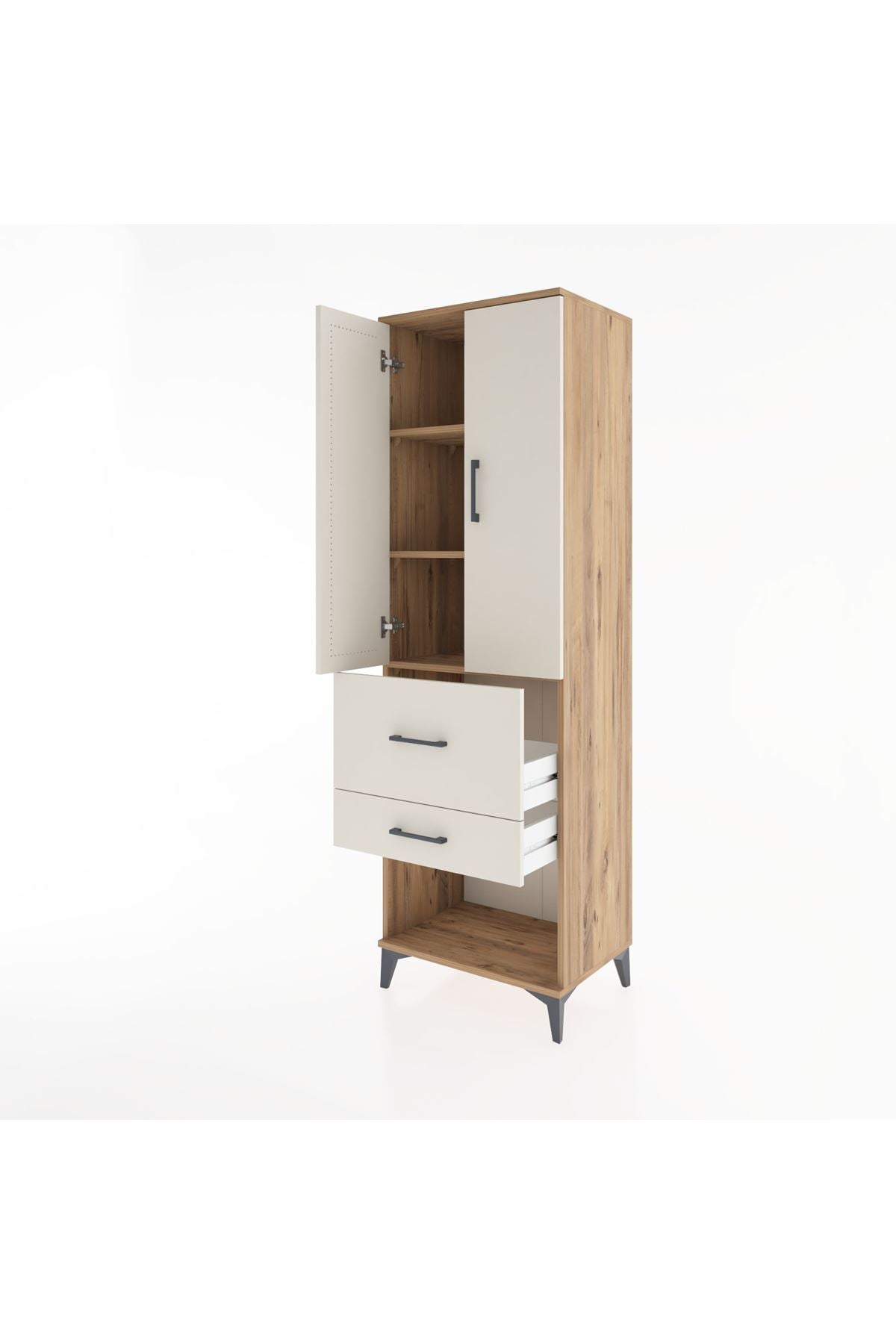 Hyperion Dolap 3 Raflı 2 Çekmeceli 2 Kapaklı 60x44x195 - S59M051V7B