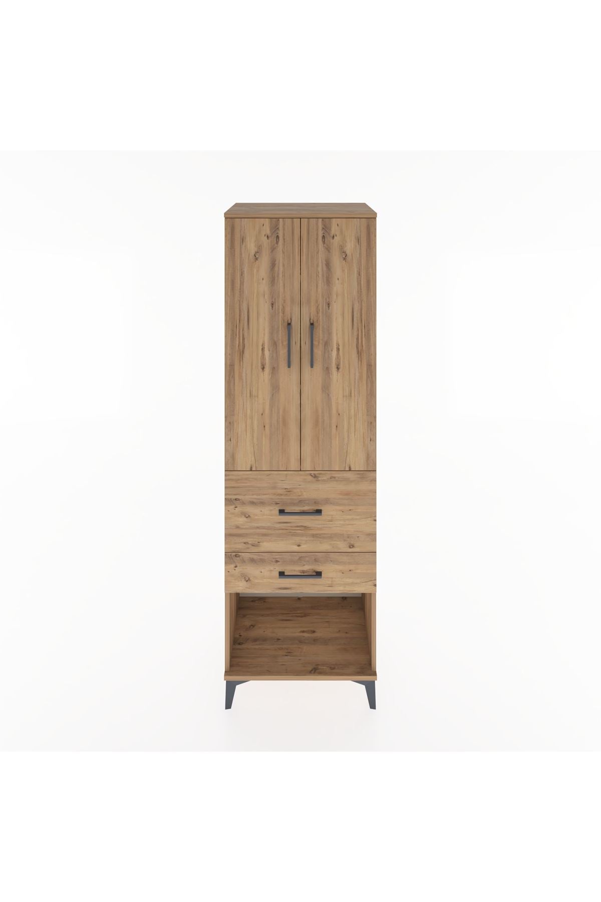 Hyperion Dolap 3 Raflı 2 Çekmeceli 2 Kapaklı 60x44x195 - S59M051V9B