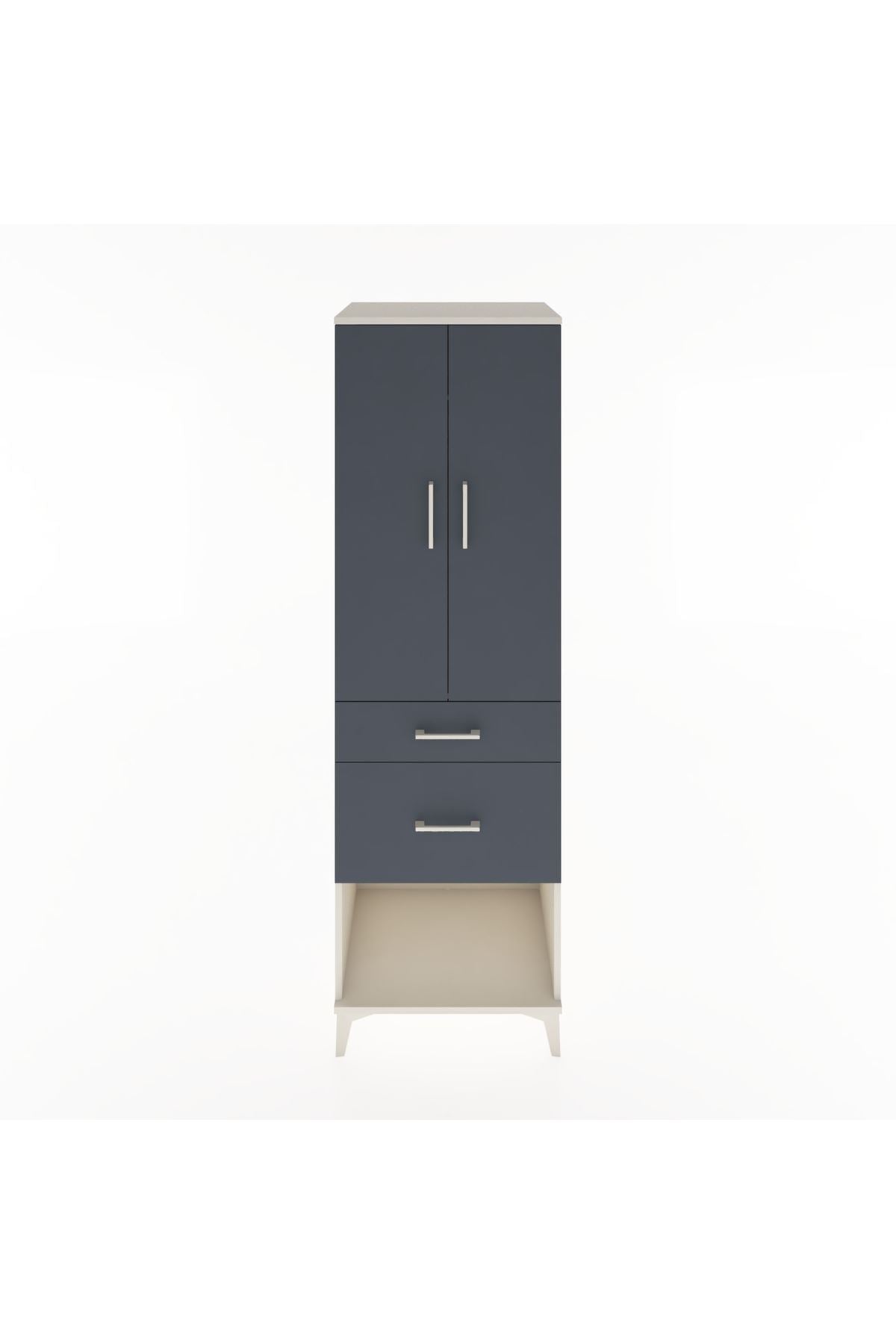 Hyperion Dolap Tek Raflı 2 Çekmeceli Tek Askılı 60x44x195 - S59M052V2B