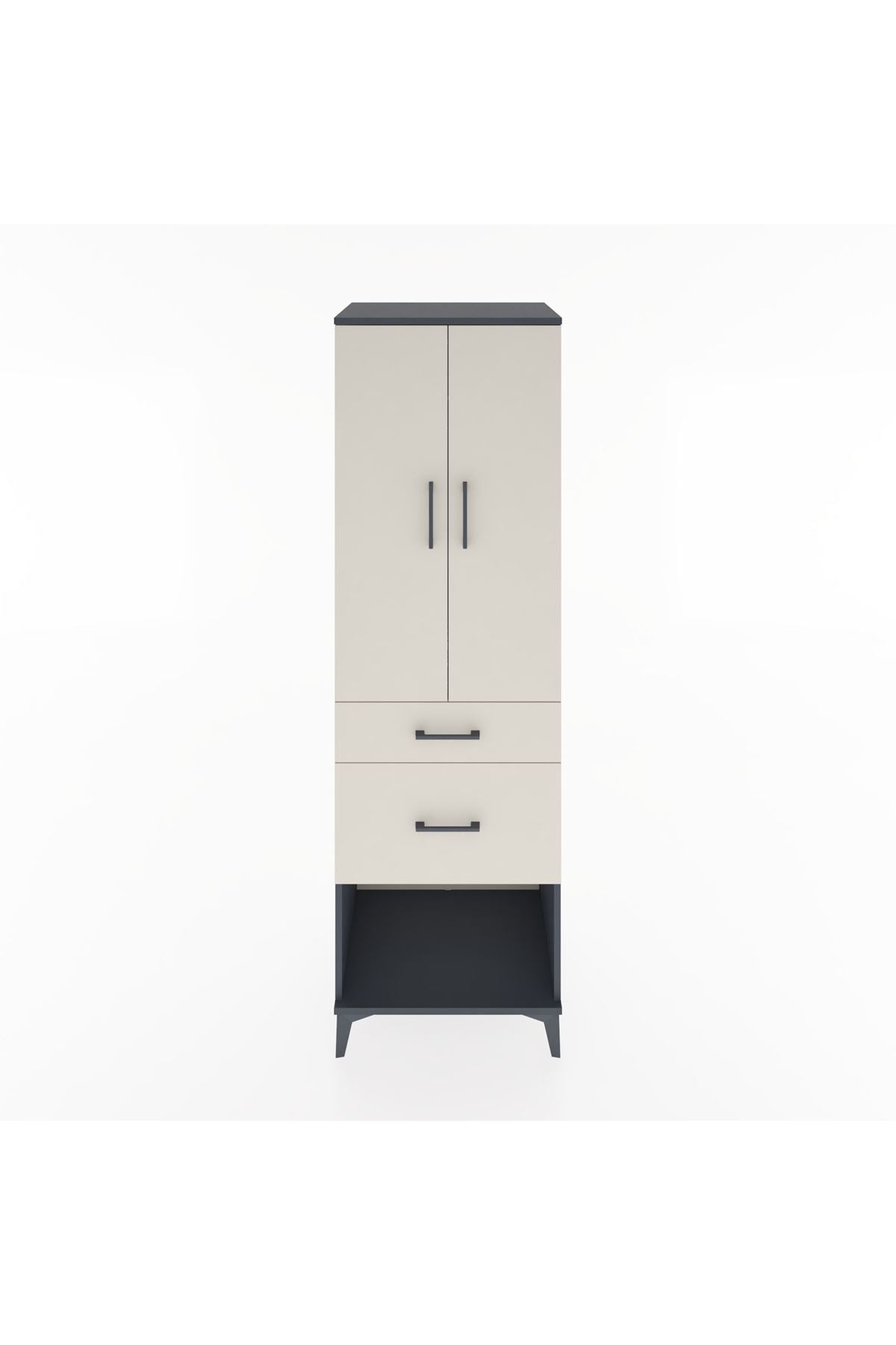 Hyperion Dolap Tek Raflı 2 Çekmeceli Tek Askılı 60x44x195 - S59M052V4B