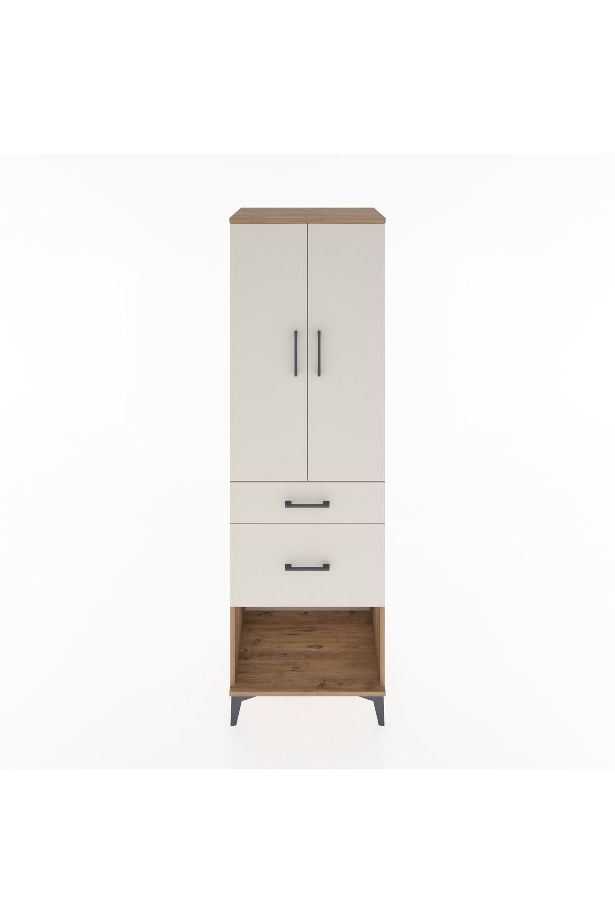 Hyperion Dolap Tek Raflı 2 Çekmeceli Tek Askılı 60x44x195 - S59M052V7B