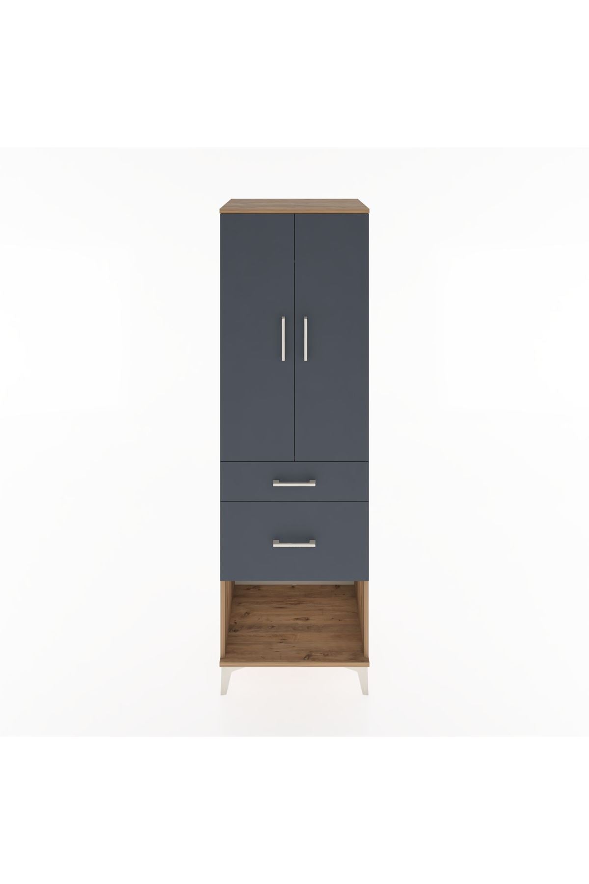 Hyperion Dolap Tek Raflı 2 Çekmeceli Tek Askılı 60x44x195 - S59M052V8B