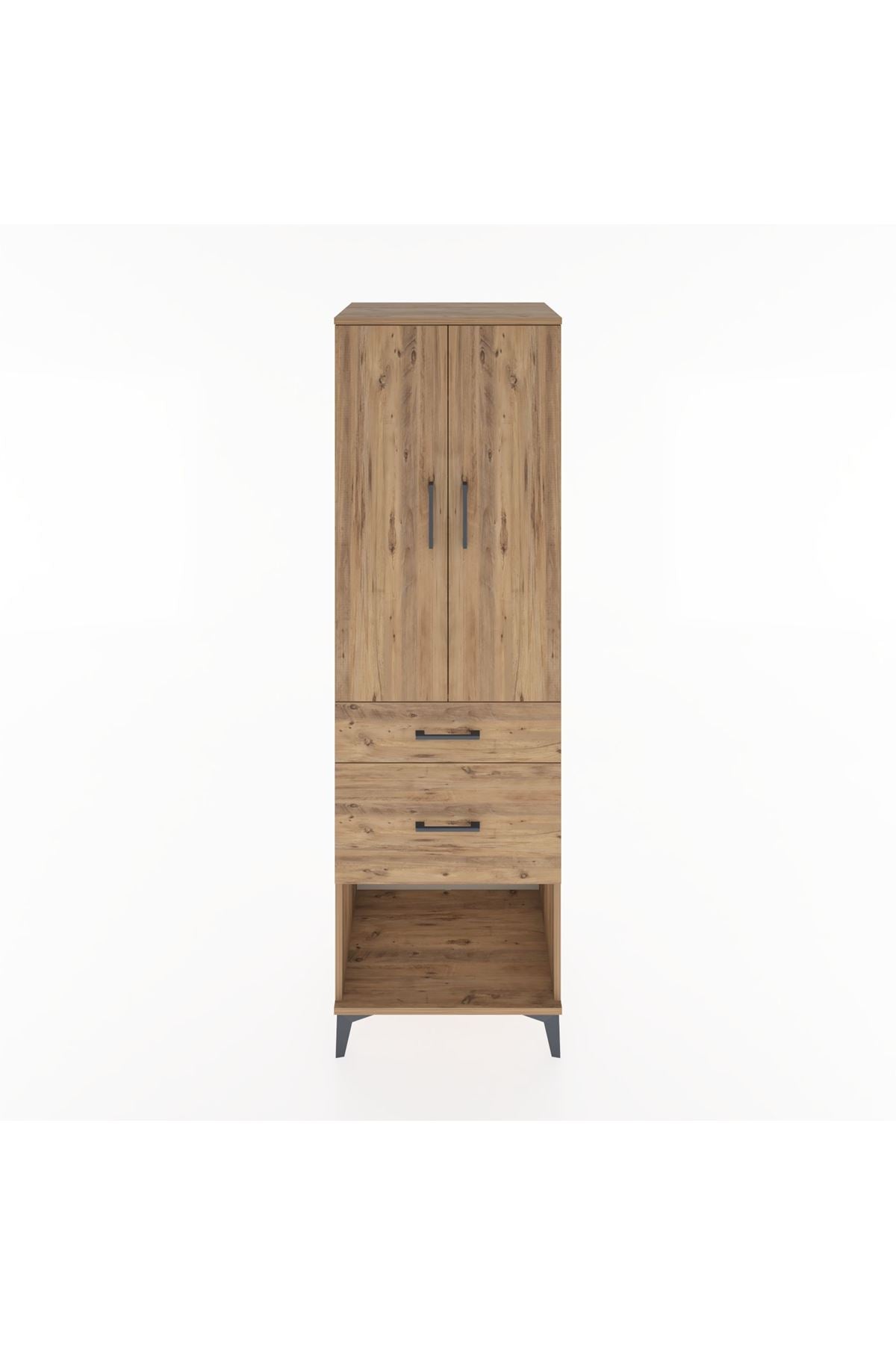 Hyperion Dolap Tek Raflı 2 Çekmeceli Tek Askılı 60x44x195 - S59M052V9B