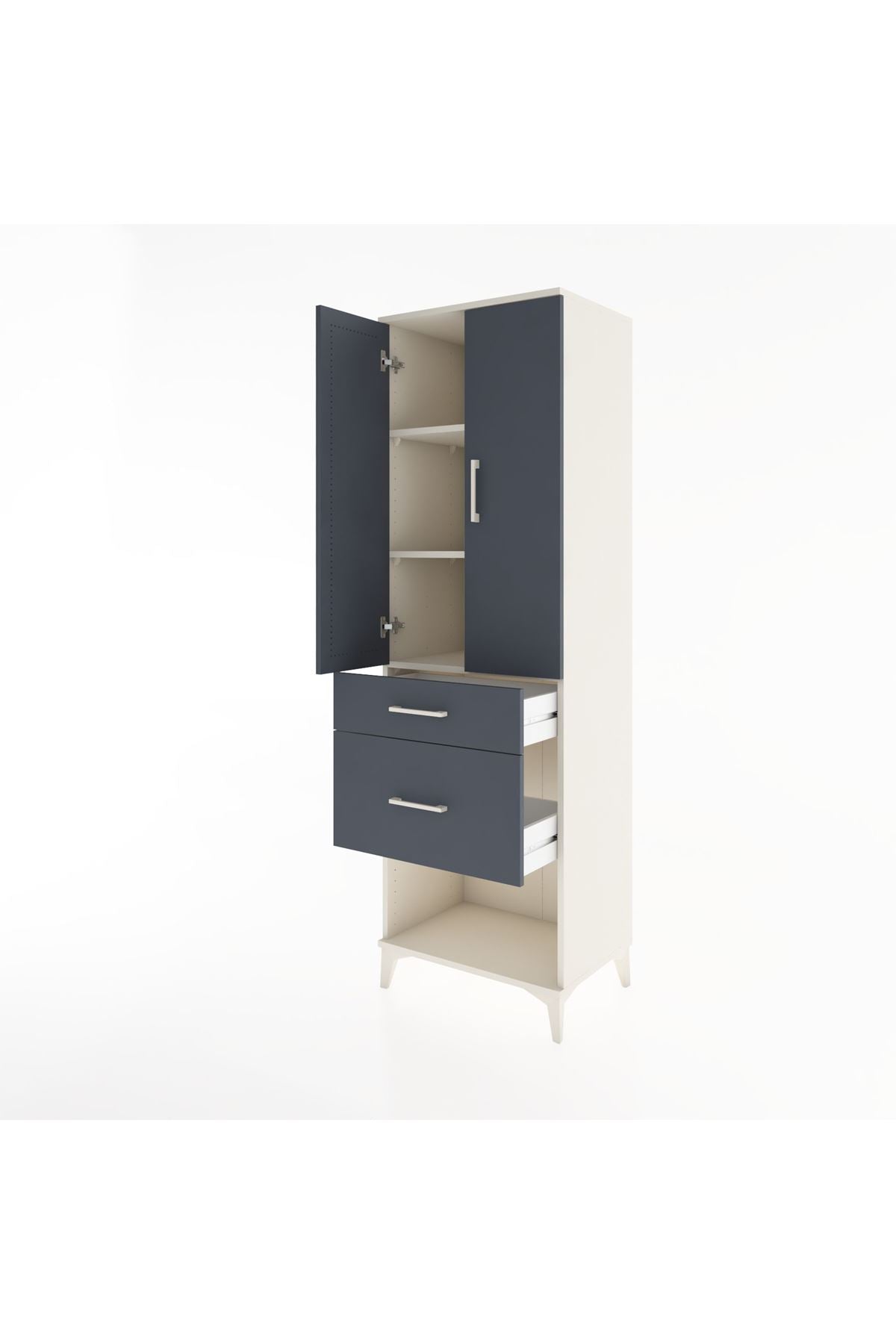 Hyperion Dolap 3 Raflı 2 Çekmeceli 2 Kapaklı 60x44x195 - S59M053V2B