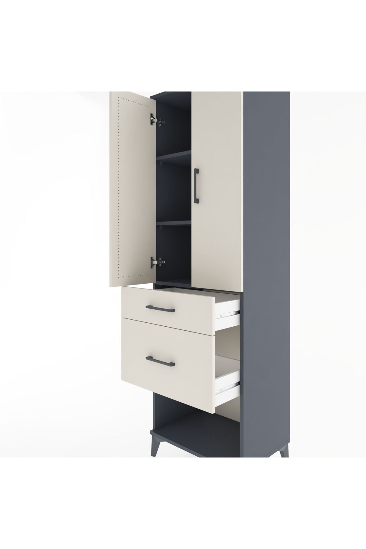 Hyperion Dolap 3 Raflı 2 Çekmeceli 2 Kapaklı 60x44x195 - S59M053V4B