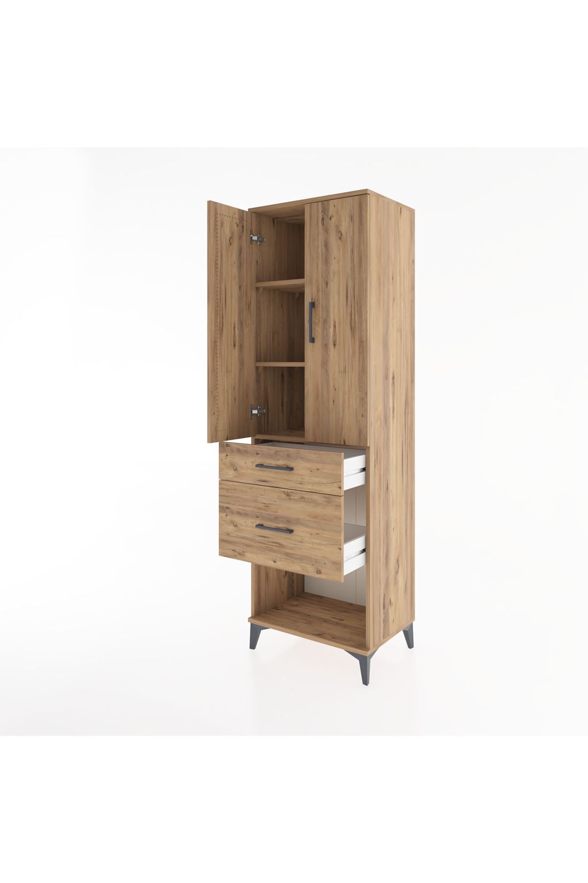 Hyperion Dolap 3 Raflı 2 Çekmeceli 2 Kapaklı 60x44x195 - S59M053V9B
