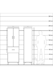 Hyperion Dolap Tek Raflı Tek Çekmeceli Tek Askılı 60x44x195 - S59M054V2B