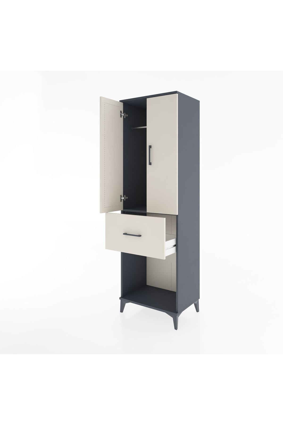 Hyperion Dolap Tek Raflı Tek Çekmeceli Tek Askılı 60x44x195 - S59M054V4B