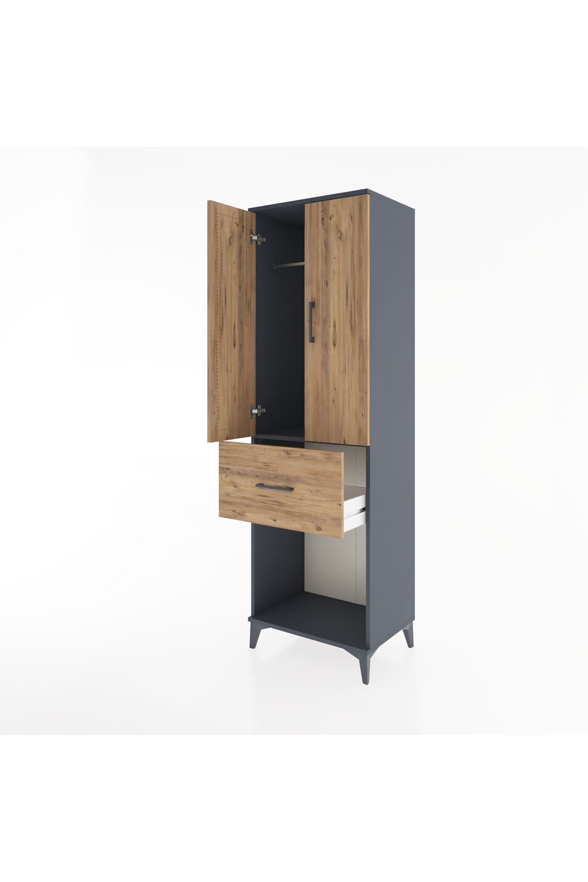 Hyperion Dolap Tek Raflı Tek Çekmeceli Tek Askılı 60x44x195 - S59M054V6B