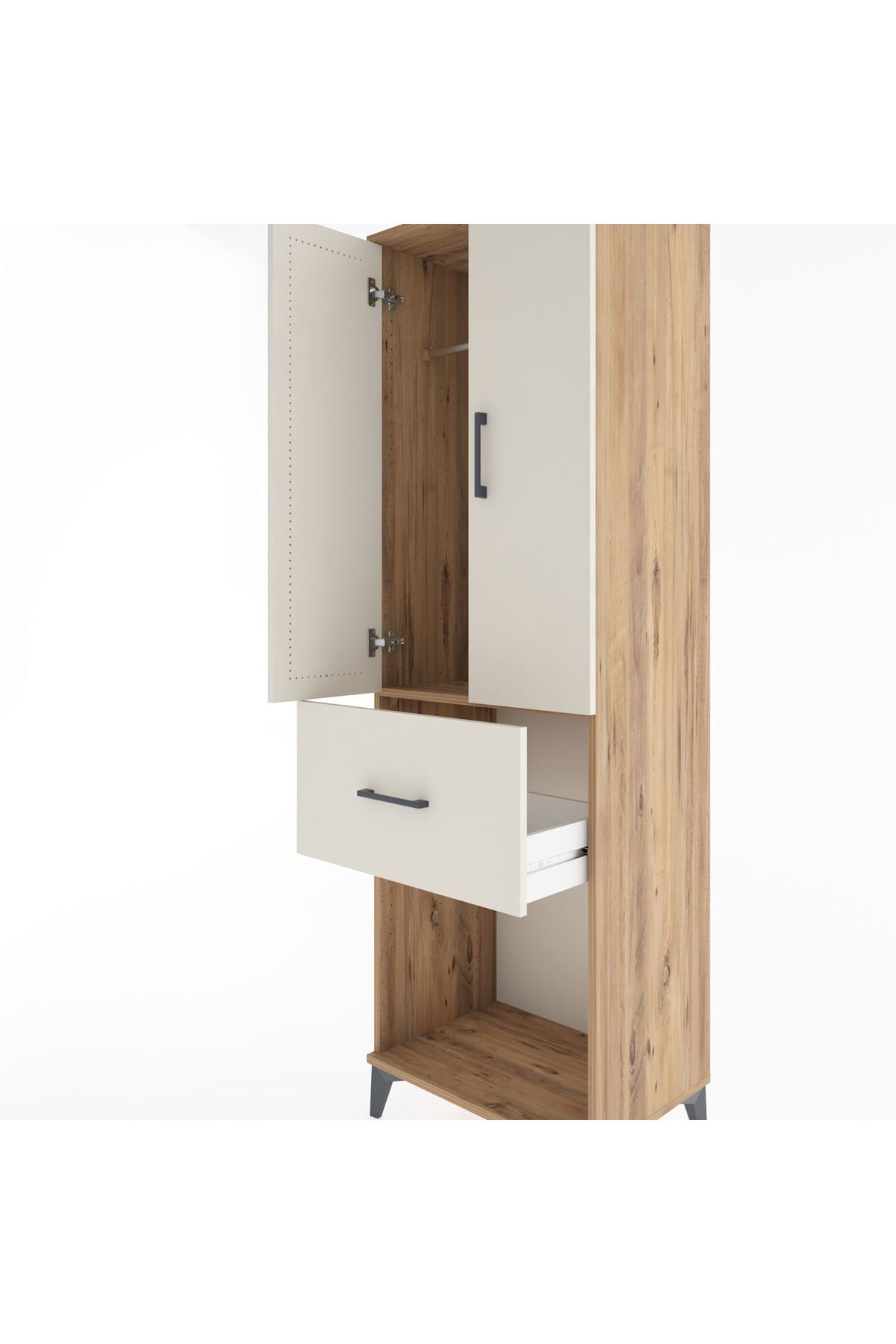 Hyperion Dolap Tek Raflı Tek Çekmeceli Tek Askılı 60x44x195 - S59M054V7B