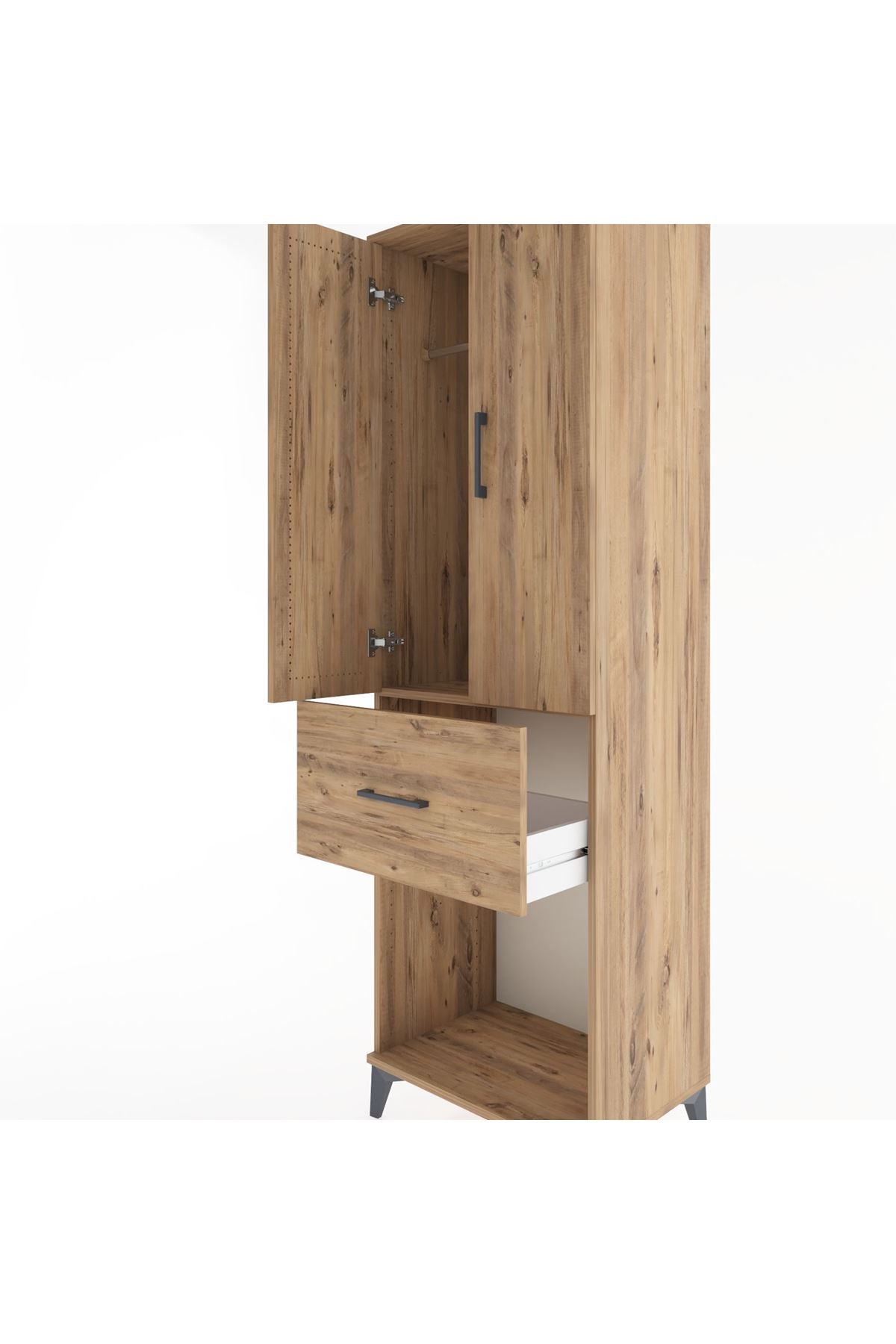 Hyperion Dolap Tek Raflı Tek Çekmeceli Tek Askılı 60x44x195 - S59M054V9B