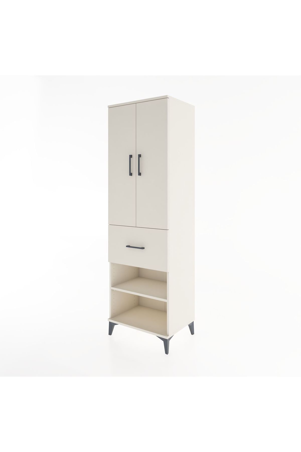 Hyperion Dolap 4 Raflı Tek Çekmeceli 2 Kapaklı 60x44x195 - S59M055V1B