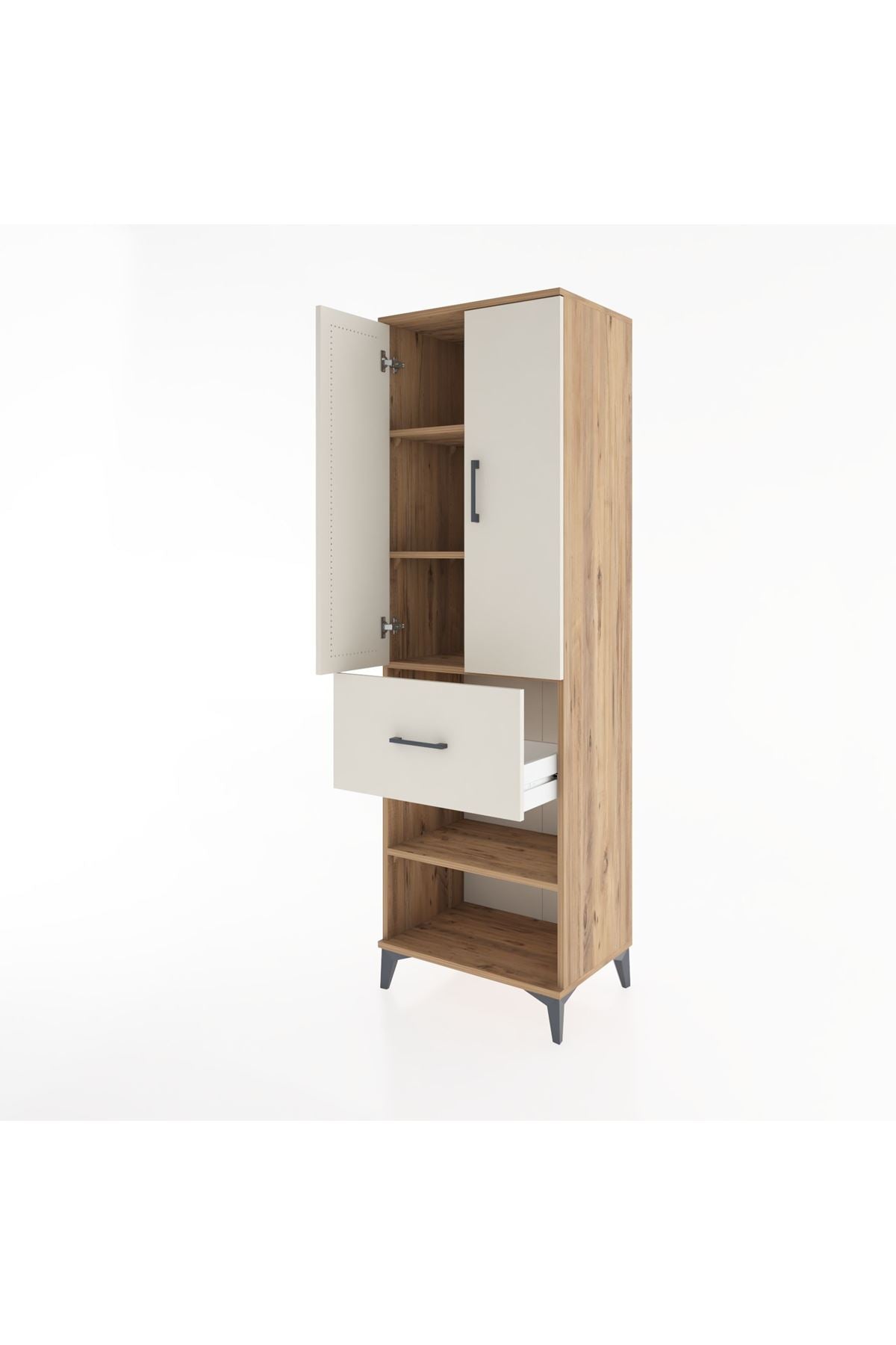 Hyperion Dolap 4 Raflı Tek Çekmeceli 2 Kapaklı 60x44x195 - S59M055V7B