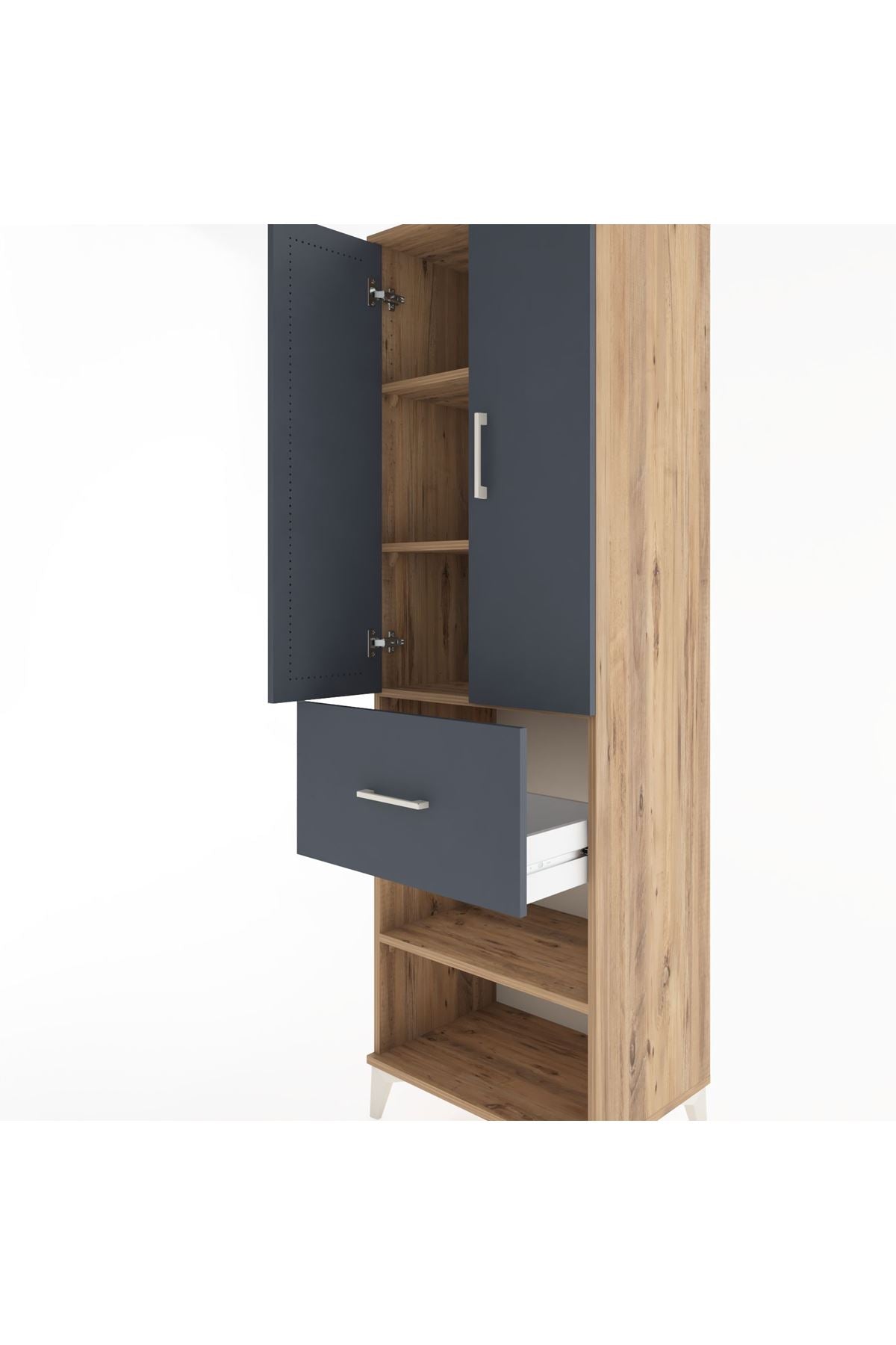 Hyperion Dolap 4 Raflı Tek Çekmeceli 2 Kapaklı 60x44x195 - S59M055V8B