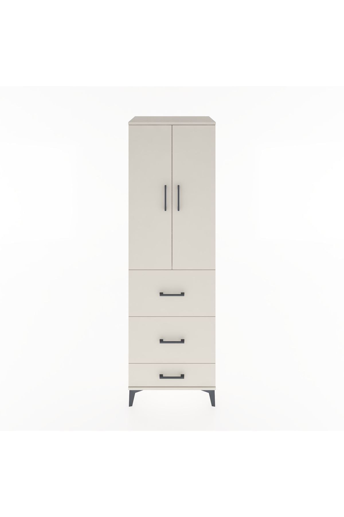 Hyperion Dolap Tek Raflı 3 Çekmeceli Tek Askılı 60x44x195 - S59M056V1B