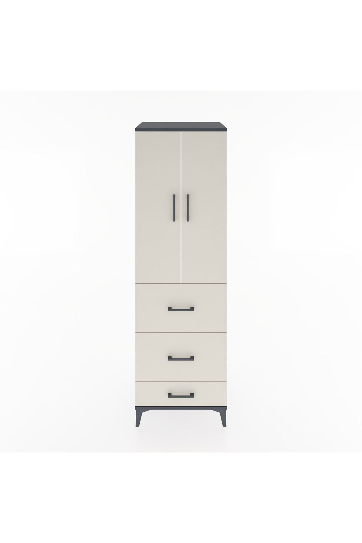 Hyperion Dolap Tek Raflı 3 Çekmeceli Tek Askılı 60x44x195 - S59M056V4B