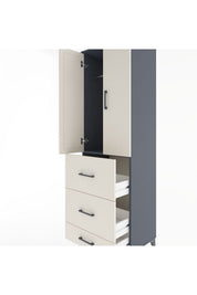 Hyperion Dolap Tek Raflı 3 Çekmeceli Tek Askılı 60x44x195 - S59M056V4B
