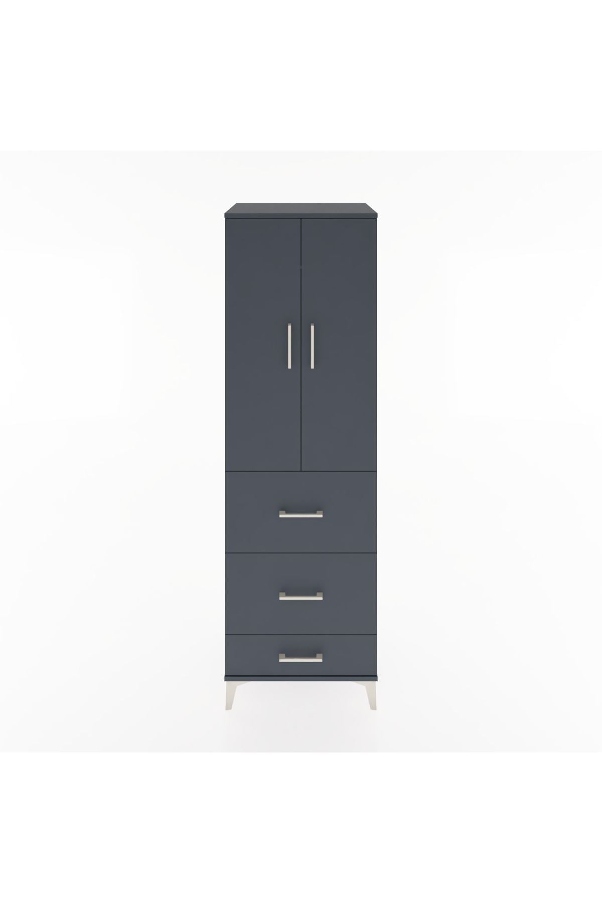 Hyperion Dolap Tek Raflı 3 Çekmeceli Tek Askılı 60x44x195 - S59M056V5B