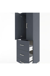Hyperion Dolap Tek Raflı 3 Çekmeceli Tek Askılı 60x44x195 - S59M056V5B