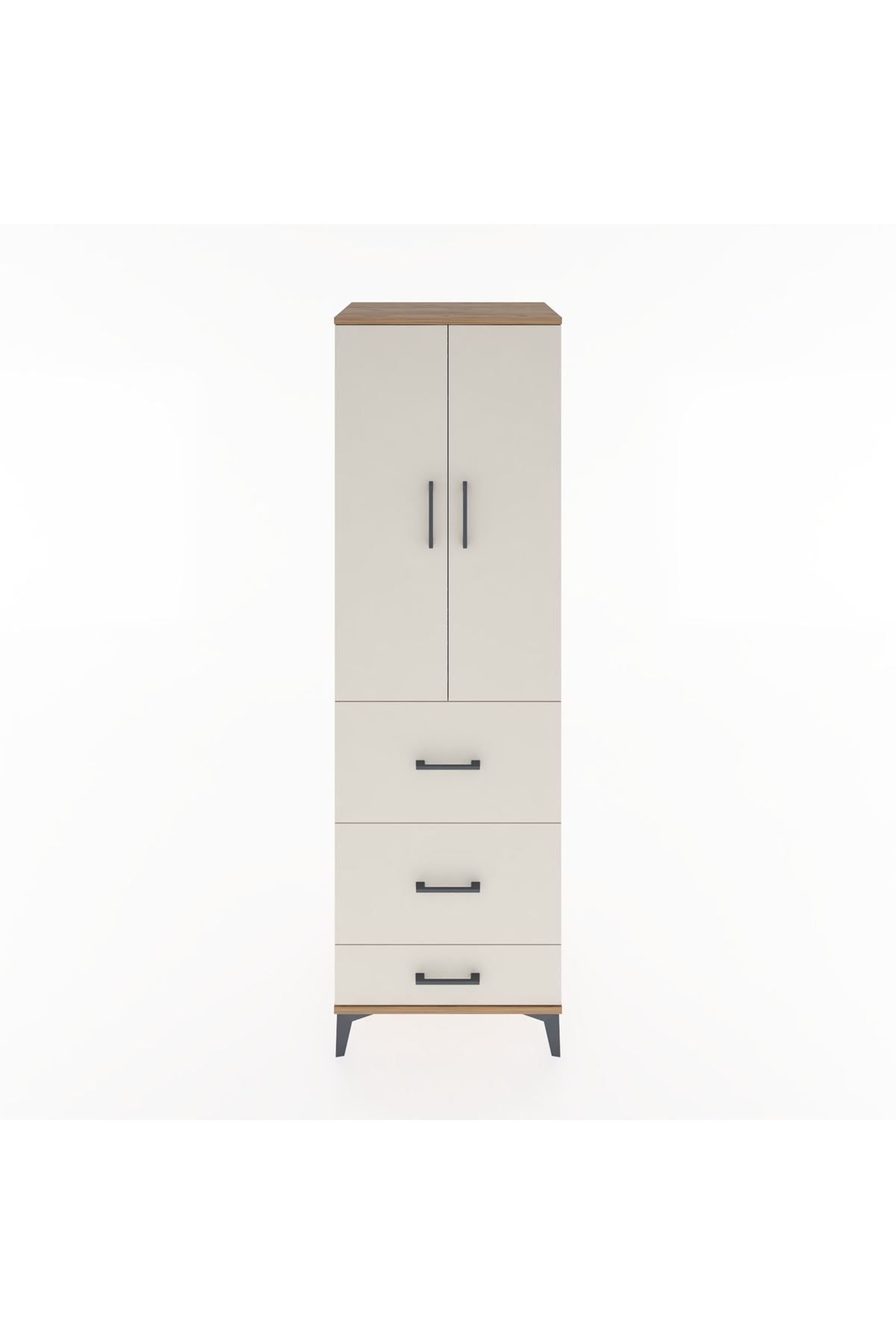 Hyperion Dolap Tek Raflı 3 Çekmeceli Tek Askılı 60x44x195 - S59M056V7B