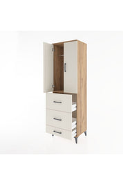 Hyperion Dolap Tek Raflı 3 Çekmeceli Tek Askılı 60x44x195 - S59M056V7B