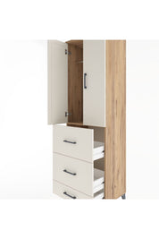 Hyperion Dolap Tek Raflı 3 Çekmeceli Tek Askılı 60x44x195 - S59M056V7B