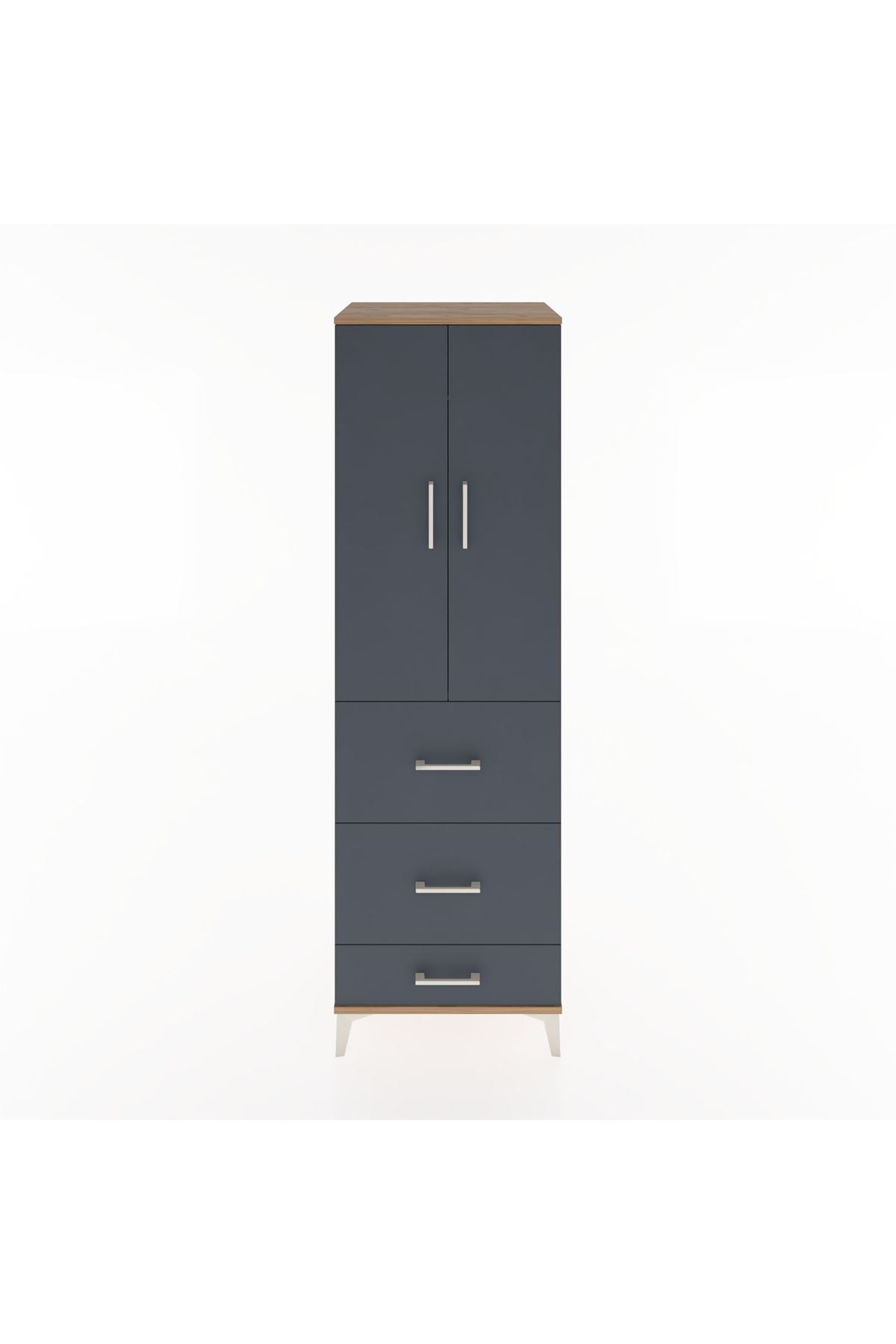 Hyperion Dolap Tek Raflı 3 Çekmeceli Tek Askılı 60x44x195 - S59M056V8B