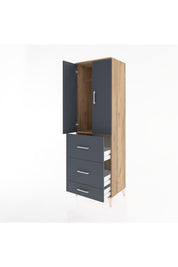 Hyperion Dolap Tek Raflı 3 Çekmeceli Tek Askılı 60x44x195 - S59M056V8B