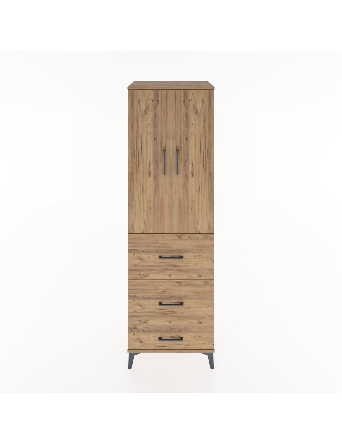 Hyperion Dolap Tek Raflı 3 Çekmeceli Tek Askılı 60x44x195 - S59M056V9B