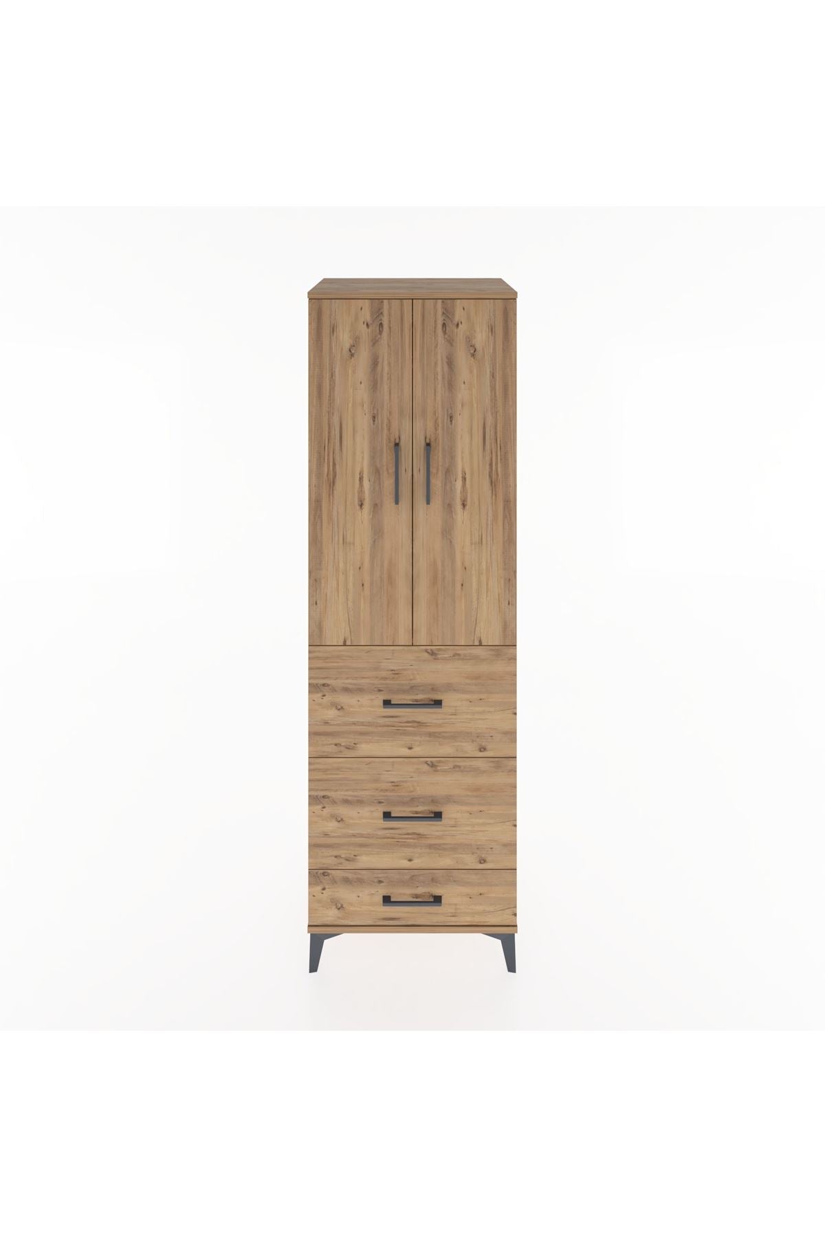 Hyperion Dolap Tek Raflı 3 Çekmeceli Tek Askılı 60x44x195 - S59M056V9B
