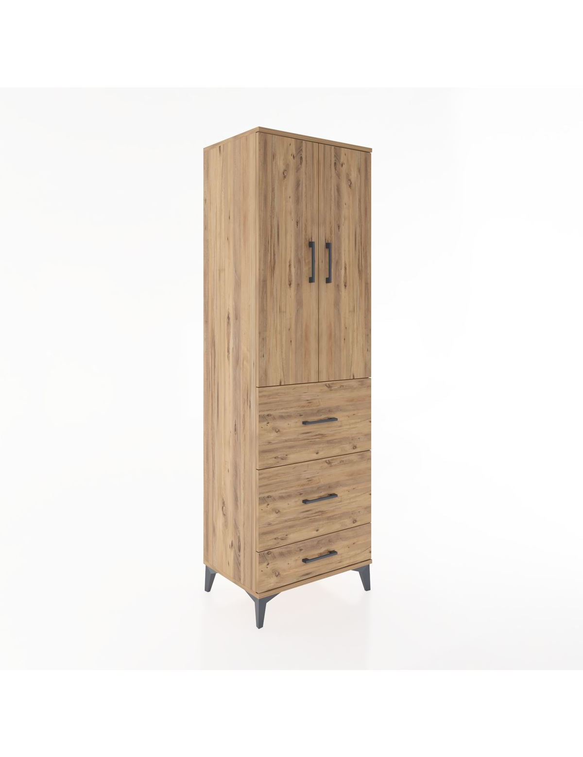 Hyperion Dolap Tek Raflı 3 Çekmeceli Tek Askılı 60x44x195 - S59M056V9B