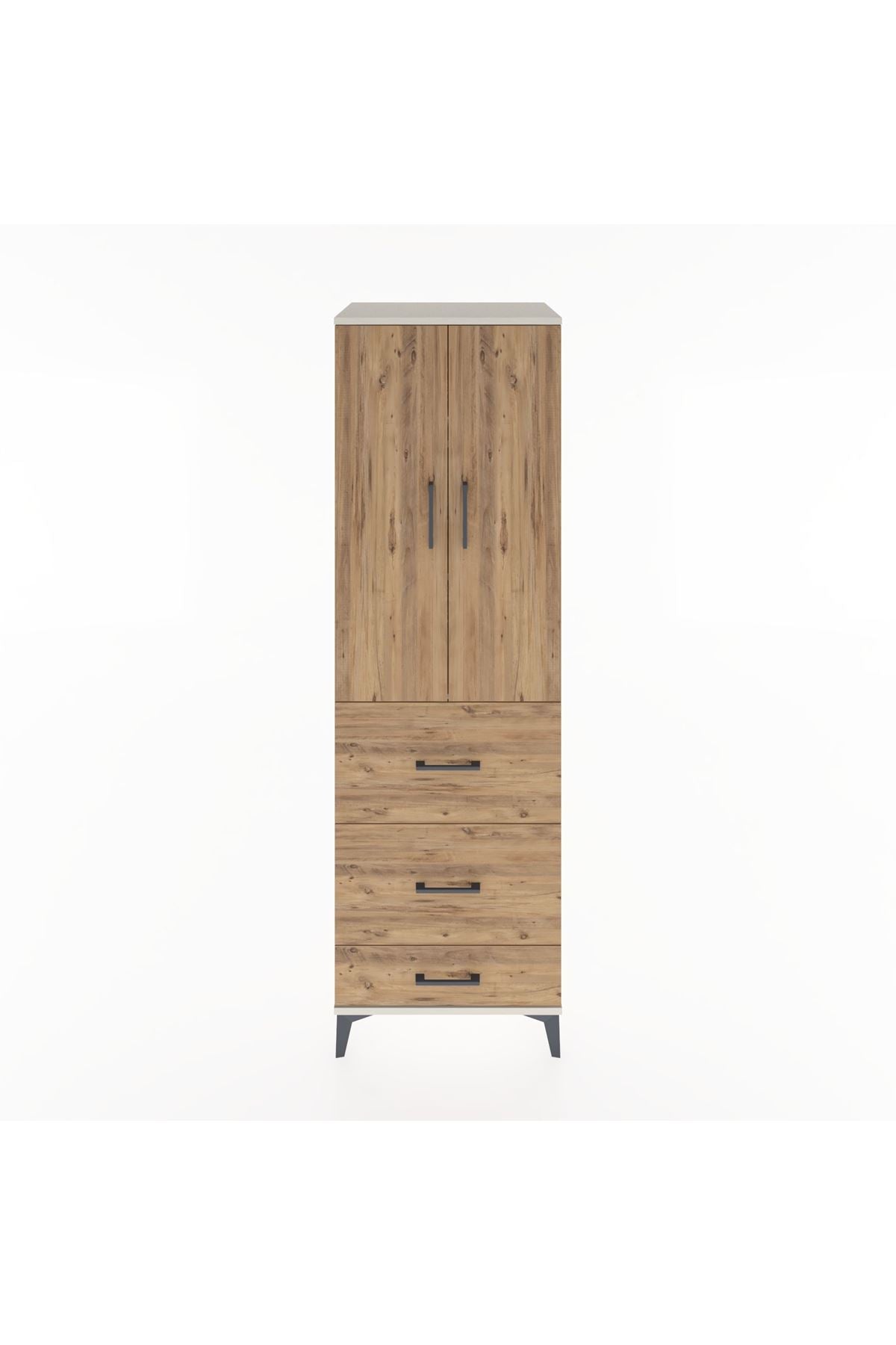 Hyperion Dolap 3 Raflı 3 Çekmeceli 2 Kapaklı 60x44x195 - S59M057V3B