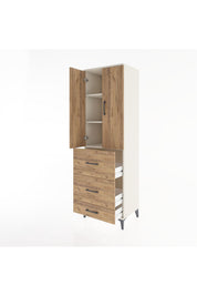 Hyperion Dolap 3 Raflı 3 Çekmeceli 2 Kapaklı 60x44x195 - S59M057V3B