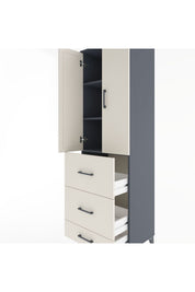 Hyperion Dolap 3 Raflı 3 Çekmeceli 2 Kapaklı 60x44x195 - S59M057V4B