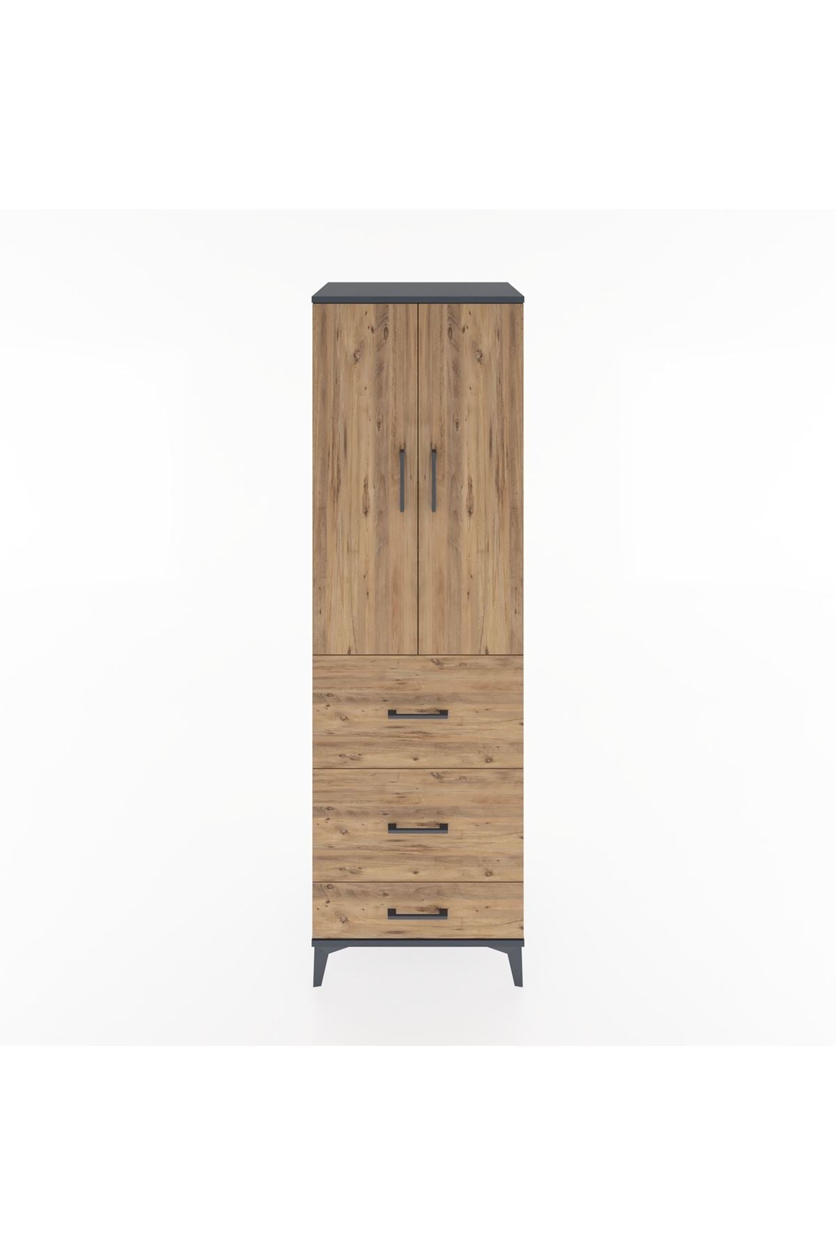 Hyperion Dolap 3 Raflı 3 Çekmeceli 2 Kapaklı 60x44x195 - S59M057V6B