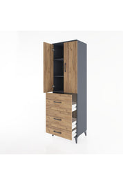 Hyperion Dolap 3 Raflı 3 Çekmeceli 2 Kapaklı 60x44x195 - S59M057V6B