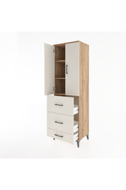 Hyperion Dolap 3 Raflı 3 Çekmeceli 2 Kapaklı 60x44x195 - S59M057V7B