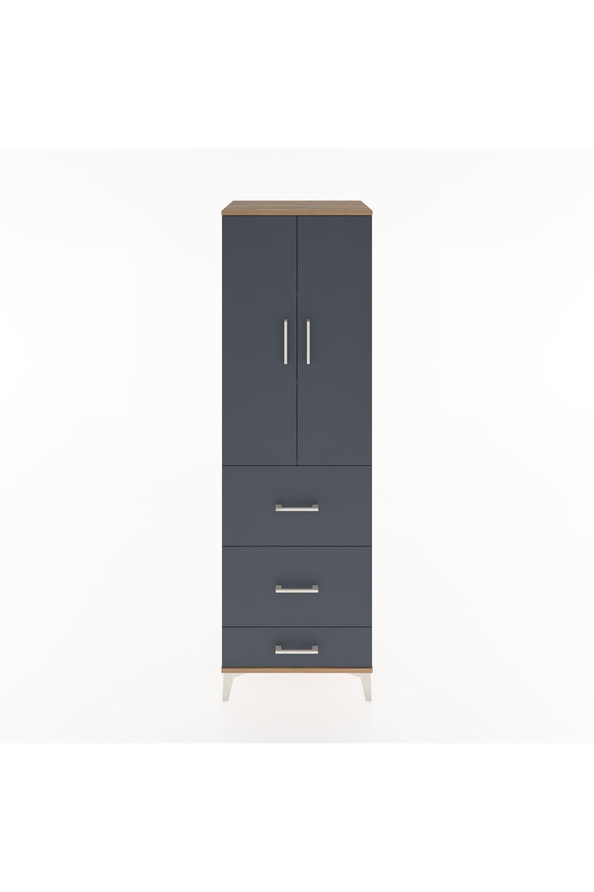 Hyperion Dolap 3 Raflı 3 Çekmeceli 2 Kapaklı 60x44x195 - S59M057V8B
