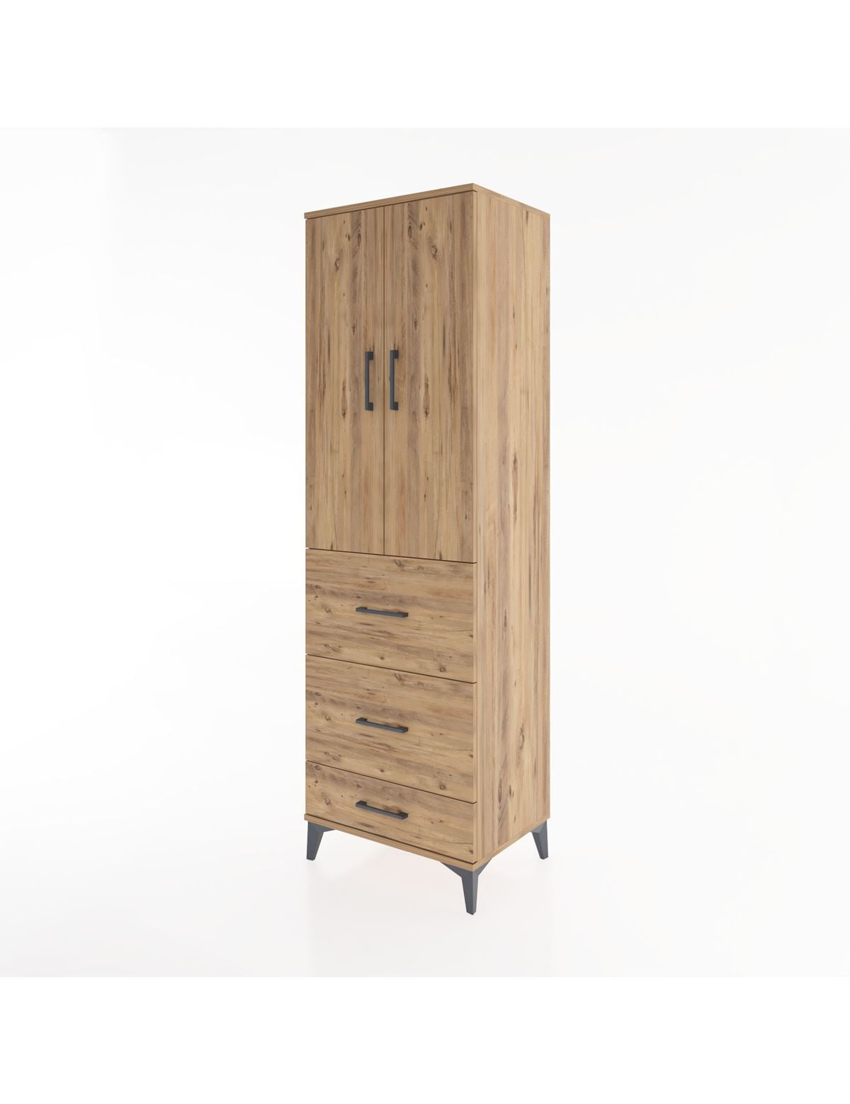 Hyperion Dolap 3 Raflı 3 Çekmeceli 2 Kapaklı 60x44x195 - S59M057V9B