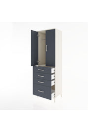 Hyperion Dolap Tek Raflı 4 Çekmeceli Tek Askılı 60x44x195 - S59M058V2B