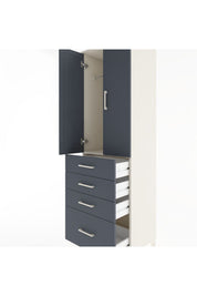 Hyperion Dolap Tek Raflı 4 Çekmeceli Tek Askılı 60x44x195 - S59M058V2B