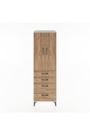 Hyperion Dolap Tek Raflı 4 Çekmeceli Tek Askılı 60x44x195 - S59M058V3B