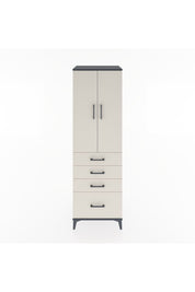 Hyperion Dolap Tek Raflı 4 Çekmeceli Tek Askılı 60x44x195 - S59M058V4B